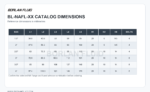 BL-NAFL-XX NA flange size table for 1.5 to 4 inch catalog options