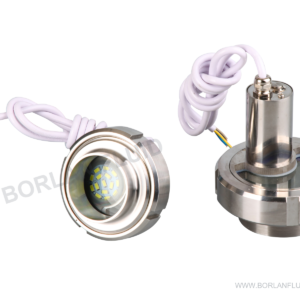 The Borlan Fluid BL101-2 integrated union sight glass light combines an LED inspection light with a stainless-steel union sight glass assembly.