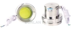 BL301-2 tank-top sight light catalog front and side views showing illuminated face and stainless steel housing