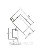 Borlan 2025 catalog dimension drawing for the BL401-3 adjustable bracket spotlight showing H d d1 L1 L2 L3 and outside diameter