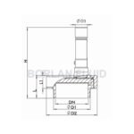 BL701-1 fixed-focus integrated union sight glass light section drawing with D1 D2 D3 H L and L1 dimensions