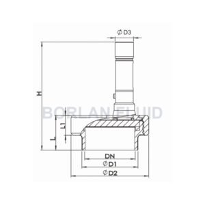 BL701-1 fixed-focus integrated union sight glass light section drawing with D1 D2 D3 H L and L1 dimensions