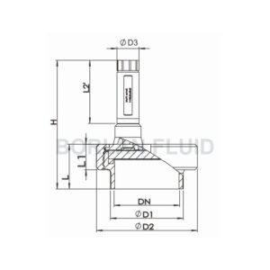 BL801-1 zoom integrated union sight glass light section drawing with D1 D2 D3 H L and L1 labels