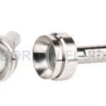 Front and side views of the Borlan Fluid BL901-1 welded tank-top sight glass light