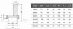 BL102-9(S) battery sight glass light drawing and DN50 to DN150 dimension table with D1, D2, D3, H, L and L1 labels